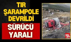 Tır Şarampole Devrildi, Sürücü Yaralı