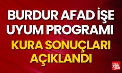 Burdur AFAD İşe Uyum Programı Kura Sonuçları Açıklandı