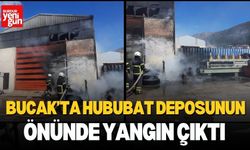 Bucak’ta Hububat Deposunun Önünde Yangın Çıktı