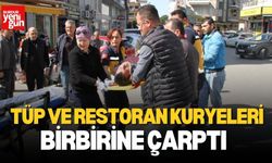 Tüp ve Restoran Kuryeleri Çarpıştı