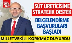 Milletvekili Korkmaz: “Süt Üreticisine Stratejik Destek: Belgelendirme Başvuruları Başladı”