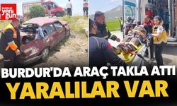 Burdur'da Araç Takla Attı Yaralılar Var