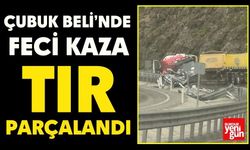 Çubuk Beli Mevkiinde Tır Parçalandı