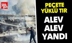 Peçete Yüklü Tır Alev Alev Yandı