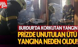 Burdur’da prizde unutulan ütü yangına neden oldu