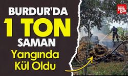 Burdur’da 1 Ton Saman Yangında Kül Oldu
