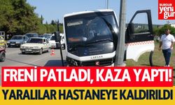 Freni patlayan minibüs kaza yaptı! 4 kişi yaralandı