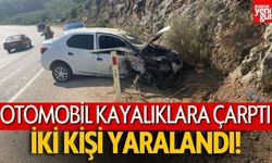 Otomobil Kayalıklara Çarptı! 2 Kişi Yaralandı