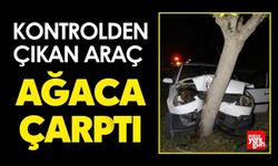 Kontrolden Çıkan Araç Ağaca Çarptı