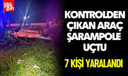 Kontrolden Çıkan Araç Şarampole Uçtu: 7 Kişi Yaralandı