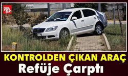 Kontrolden Çıkan Araç Refüje Çarptı