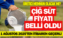 Çiğ İnek Sütü Tavsiye Satış Fiyatı Açıklandı: 1 Ağustos 2025’ten İtibaren Geçerli