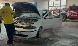 Gazipaşa’da AVM otoparkında otomobil yangını