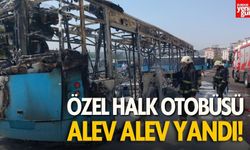 Halk Otobüsü Alev Alev Yandı