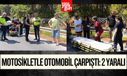 Motosikletle otomobil çarpıştı: 2 yaralı