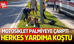 Motosiklet Palmiyeye Çarptı, Herkes Yardıma Koştu