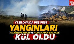Yeşilova'da Peş Peşe Yangınlar! 6 Dönüm Arazi ve 400 Saman Balyası Kül Oldu