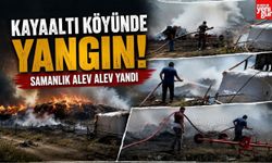 Kayaaltı Köyünde Yangın! Samanlık Alev Alev Yandı