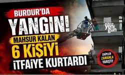 Burdur’da Yangın! Mahsur Kalan 6 Kişiyi İtfaiye Kurtardı