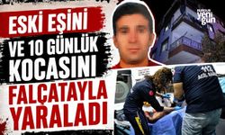 Eski Eşini ve 10 Günlük Kocasını Falçatayla Yaraladı