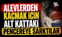 Alevlerden Kaçmak İçin Alt Kattaki Pencereye Sarktılar