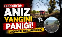 Burdur’da Anız Yangını Paniği! 5 Dönümlük Alan Zarar Gördü