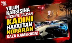 Yolun karşısına geçmeye çalışan kadını hayattan koparan kaza kamerada