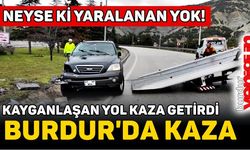 Burdur'da Kayganlaşan Yol Kaza Getirdi