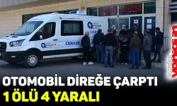 Komşuda otomobil direğe çarptı, 1 kişi öldü 4 kişi yaralandı