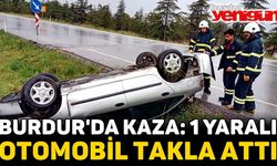 Burdur'da Takla Atan Otomobilde Sürücü Yaralandı