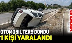 Burdur’da otomobil refüjde ters döndü, 1 kişi yaralandı