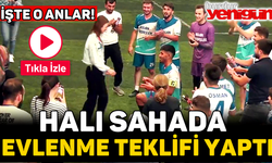 Halı Sahada Sevgilisine Evlenme Teklif Etti