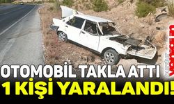 Otomobil takla atıp şarampole yuvarlandı: 1 yaralı