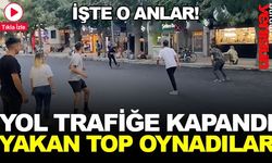 Burdur'da Esnaflar Kapalı Yolda Yakan Top Oynadı