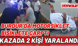 Burdur'da motosiklet, yayaya çarptı: 2 yaralı