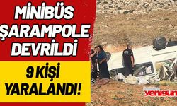 Minibüs devrildi: 9 kişi yaralandı
