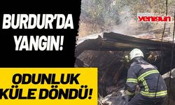 Burdur'da yangın! Odunluk küle döndü