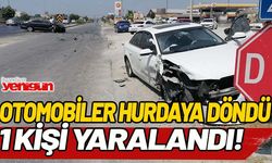 Otomobillerin hurdaya döndüğü kazada 1 sürücü yaralandı