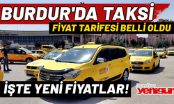 Burdur'da Taksi Ücret Tarifesi Belli Oldu