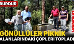  GÖNÜLLÜLER PİKNİK ALANLARINDAKİ ÇÖPLERİ TOPLADI