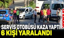 Servis otobüsü 2 araca çarptı: 6 yaralı