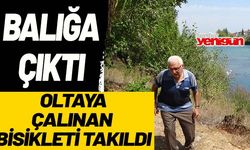 Balığa çıktı, oltaya çalınan bisikleti takıldı