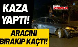 Kaza yapan sürücü aracı bırakıp kaçtı