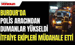 Burdur'da Polis Aracından Dumanlar Yükseldi