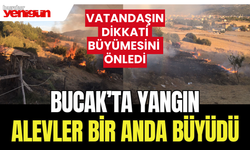 Burdur Bucak'ta Alevler Bir Anda Yükseldi; Vatandaşın Dikkati Büyümesini Önledi