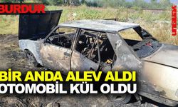 BİR ANDA ALEV ALDI OTOMOBİL KÜL OLDU