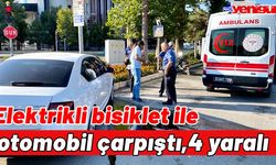 Burdur’da elektrikli bisiklet ile otomobil çarpıştı; 4 yaralı