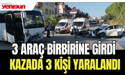 Üç araçlı zincirleme kazada 3 kişi yaralandı