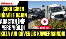 Kazada şoka giren hamile kadın araçtan inip yere yığıldı