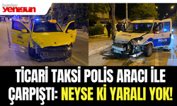 Ticari Taksi Polis Aracı İle Çarpıştı!